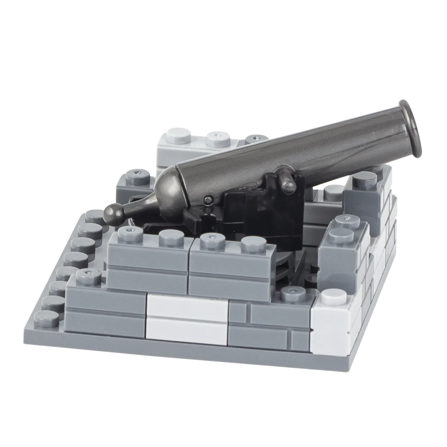 Military Artillery Stone-Fortified Cannon Base Custom Military MOC Set