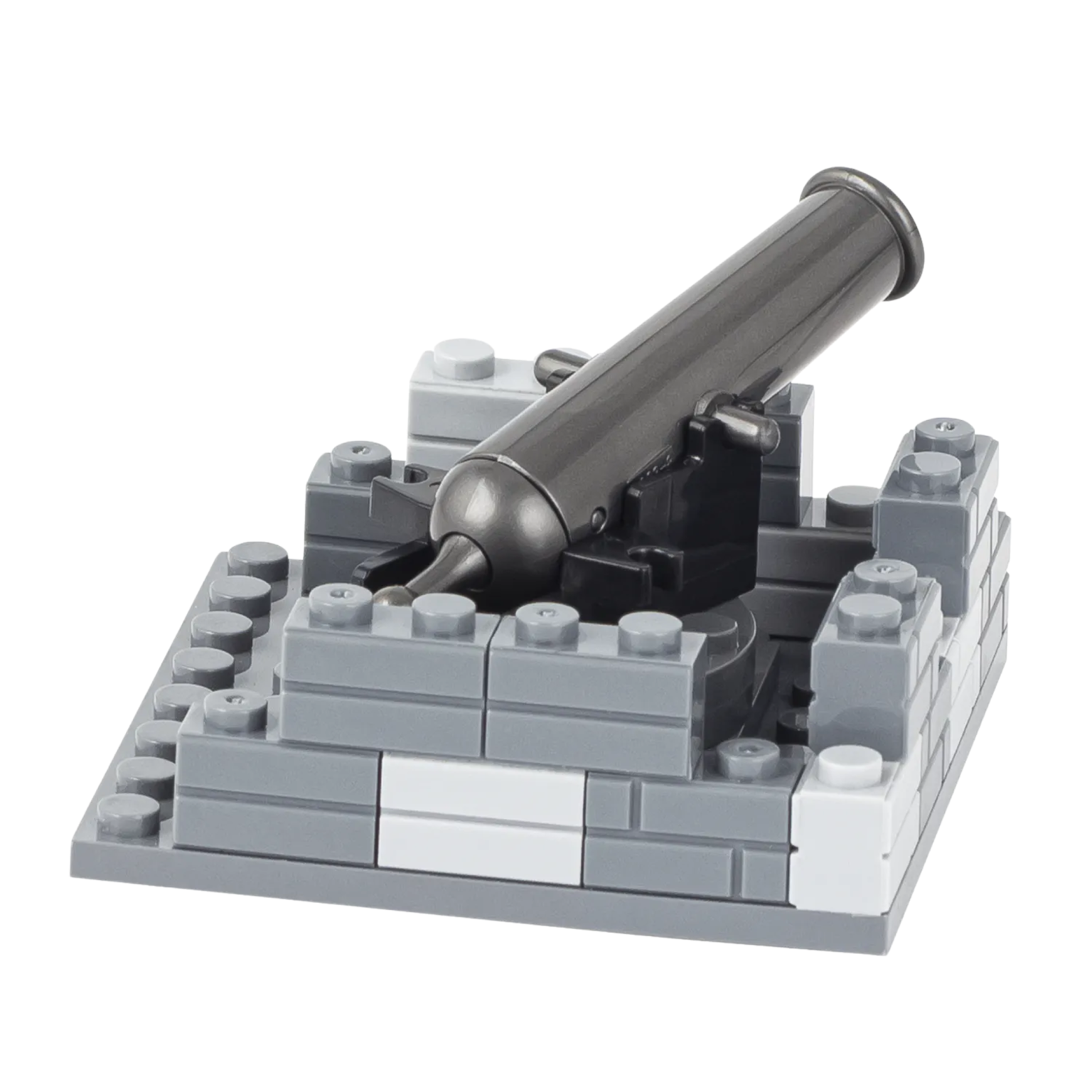 Military Artillery Stone-Fortified Cannon Base Custom Military MOC Set